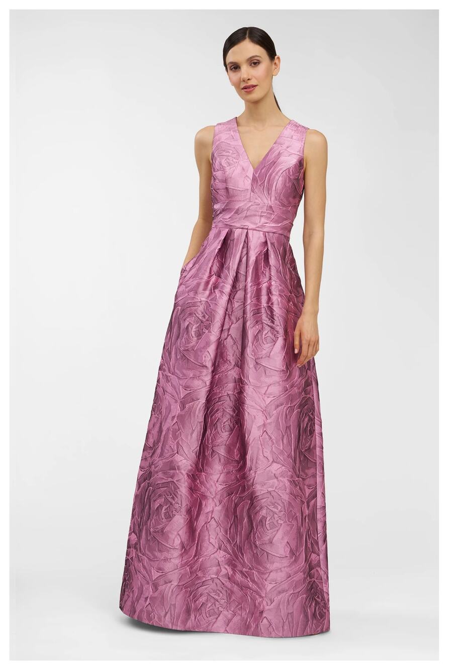NEW Kay Unger Mariah Floral Jacquard Gown Size 2